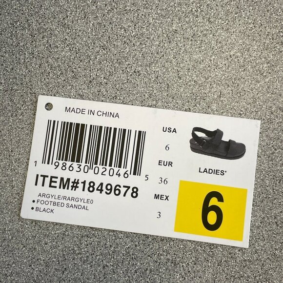 NEW  Dolce Vita Argyle Black Platform Sandals Women's Size 6 - Picture 3 of 6